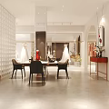 Elegant Modern Clothing Store Interior Featuring Wedding Dresses White Sofas And Chandelier 3d model