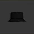 Black Bucket Hat With Wide Brim Simple Design Fabric Material And Vent Holes