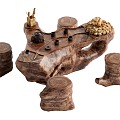 New Chinese Tea Table Root Carving Tea Table 3d model