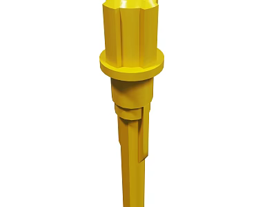 Yellow Industrial Tool With Cylindrical Shaft And Top Ring Structure 3d model