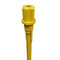 Yellow Industrial Tool With Cylindrical Shaft And Top Ring Structure