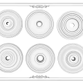 Gypsum round lamp panel 3d model