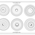 Gypsum round lamp panel 3d model