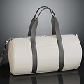 Stylish White Duffle Bag With Gray Straps And Modern Sleek Design 3d model