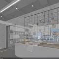 Modern Public Office Space Featuring Worktable Chairs Whiteboard Charts Large Windows City View and Greenery