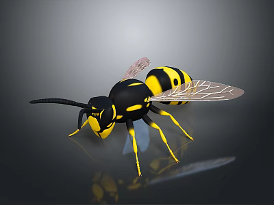 Bee Bee Hornet Peak Wasp Insect Animal Game Animal Cartoon Animal Animal 3d model