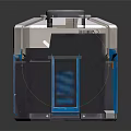 Commercial Equipment Hexagonal Structure With White Gray Body Blue Doors And Circular Top