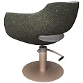 Modern Sleek Leisure Chair Design With Gray Leather Upholstery And Metal Round Base