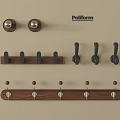 Wooden Wall Mounted Coat Hooks With Metal Hooks And Various Designs For Home