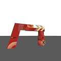 Red And Gold Decorative Archway With Chinese Craftsmanship Design Elements 3d model