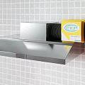 Commercial Kitchen Essential Stainless Steel Range Hood With CEP Labeled Box And White Tiled Wall