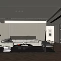Modern Minimalist Restaurant Sofa Coffee Table Combination Island Table Dining Table and Chair Combination Sofa Background Wall Large Flat Guest Restaurant Single Leisure Chair 3d model