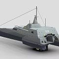 Modern Warship Featuring Sleek Aerodynamic Hull And Prominent Command Bridge Structure 3d model