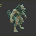 3D Fantasy Character Design Of Muscular Humanoid Werewolf Creature With Fierce Features