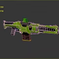Green Modern Tactical Weapon with Scope Grip and Structural Design 3d model