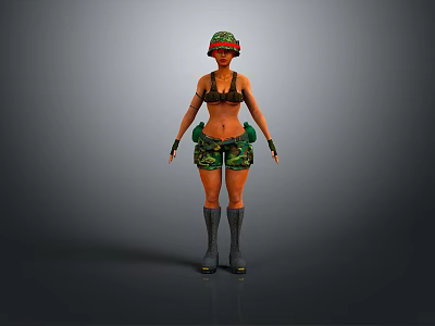 Lady Soldier Female Detective Female Hit Warrior Samurai Soldier Detective Agent Hit 3d model