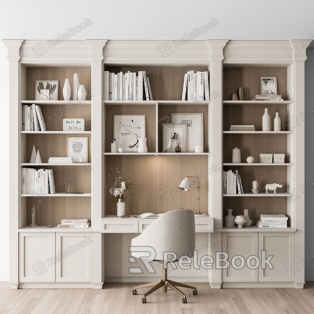 Jane European bookshelf bookshelf desk integrated model