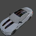 White BMW M Coupe with Black Red Stripes Sporty Design and Black Wheels