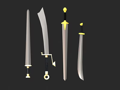 Cartoon Sword Cartoon Weapon lowploy Sword Game Sword Cold Weapon Sword 3d model
