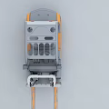 Orange Gray Industrial Forklift with Driver Cab for Indoor Warehouse Operations