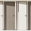 Modern Interior Hinged Doors With White And Wood Grain Design Options
