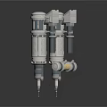 Industrial Mechanical Components Design With Multiple Cylindrical Parts And Metal Structures