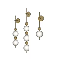 Modern Wall Lamp With Gold Base And White Spherical Hanging Design 3d model