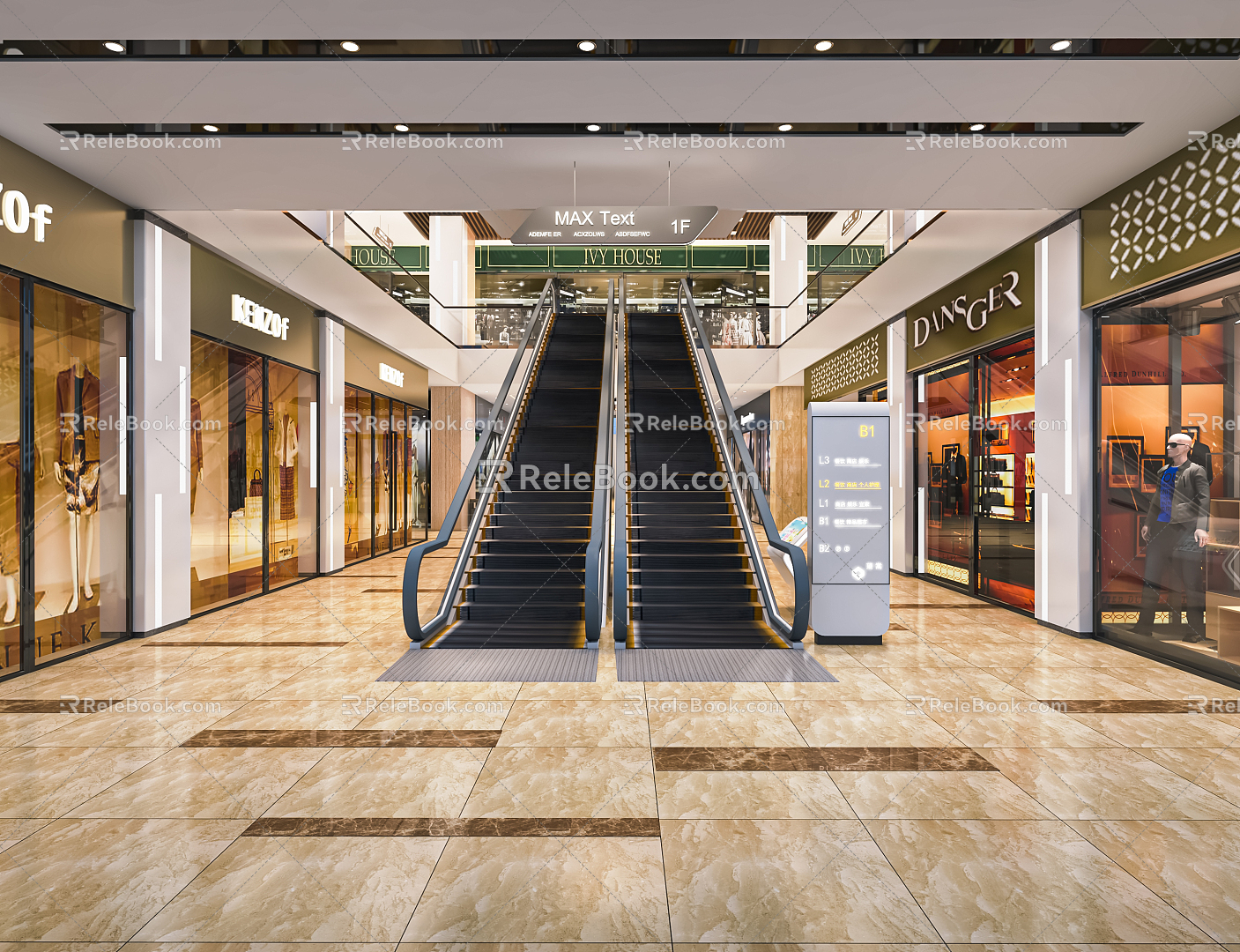 Modern Elevator Hall Mall Escalator Escalator Elevator Escalator Escalator Mall Elevator 3d model