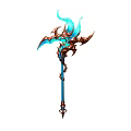 Ornate Fantasy Weapon Design With Blue Flames And Intricate Metal Details