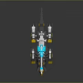 Mechanical Wolf Robot Design With Yellow Blue Black Accents And Back Mounted Gun