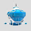 Military Weapon Helicopter With Blue And White Airframe And Weaponry Equipment Design