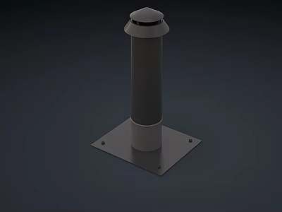 Sleek Modern Cylindrical Air Conditioner Air Outlet With Square Base Design 3d model