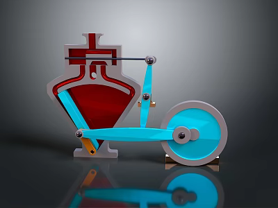 3D Rendered Tire Design With Blue Red Structural Components And Wheel 3d model