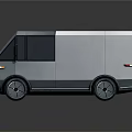 Modern Silver Black Electric Van With Sleek Body And Futuristic Design