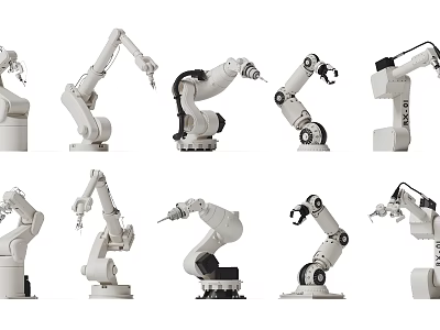 Industrial Equipment Showcasing Various Industrial Robotic Arm Designs And Mechanical Parts 3d model