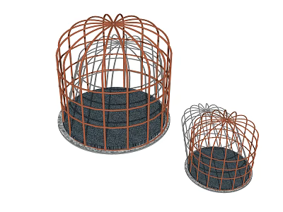 Modern Decorative Ornament Set With Large And Small Metal Frames And Base Mats 3d model