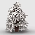 White Building Blocks Crafted Into Christmas Tree Shaped Decorative Creative Structure 3d model