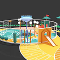 Vibrant Children's Play Area Featuring Slides Swings And Interactive Play Equipment