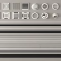 Air Conditioner Vents With Various Designs Including Circular Square And Slotted Grilles
