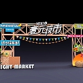 Activity Entrance Arch Night Market Door Head Gantry Frame Market Door Head Food Street Light String Flag Hay Windmill Sunset Green Plant Shelf 3d model