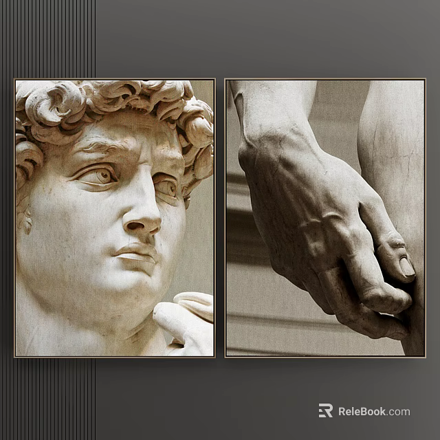 Classical Figure Sculpture Artwork with Detailed Head and Expressive Hand Details 3d model