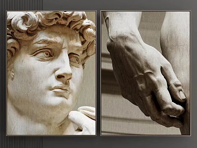Classical Figure Sculpture Artwork with Detailed Head and Expressive Hand Details 3d model