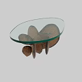 Modern Coffee Table With Glass Top And Textured Metal Base Design