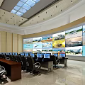 Command and Control Hall of Modern Monitoring Room 3d model