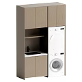 Modern Laundry Cabinet Design With Washing Machine Dryer Sink And Storage