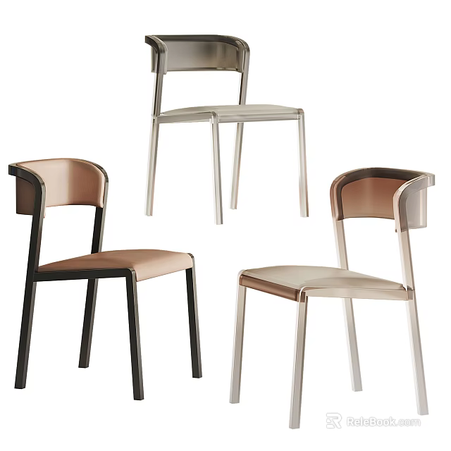 Modern Leisure Chair With Metal Frame And Upholstered Seat In Different Colors 3d model 