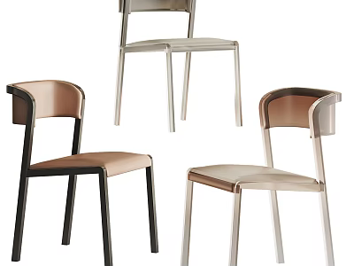 Modern Leisure Chair With Metal Frame And Upholstered Seat In Different Colors 3d model