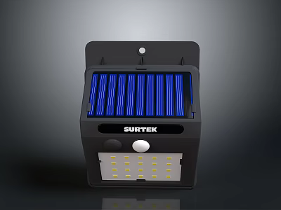 SURTEK Solar Powered Electronic Appliance With Blue Solar Panel And LED Lights 3d model