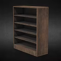 Wooden Open Cabinet With Multiple Shelves For Modern Storage Solutions