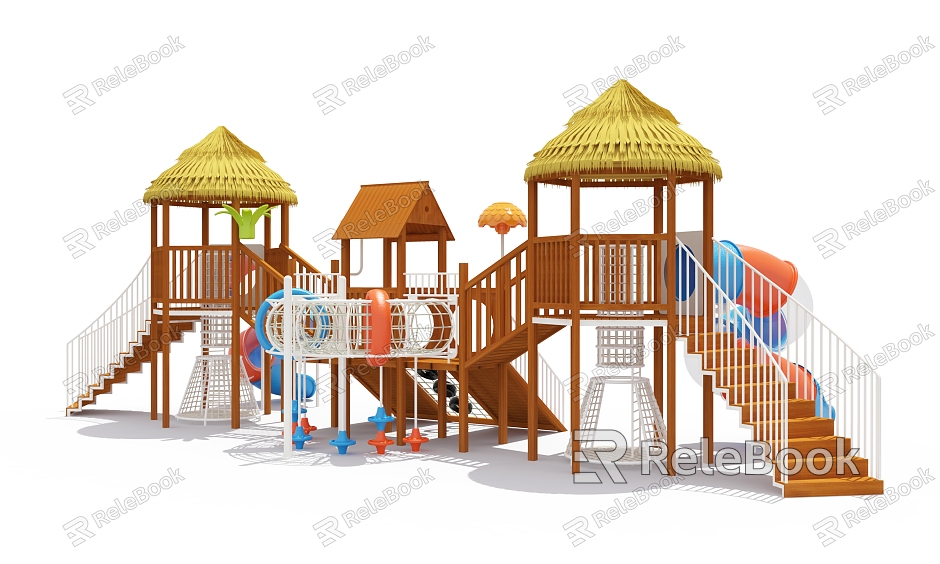 Modern Slide Large Wooden Outdoor Toy model